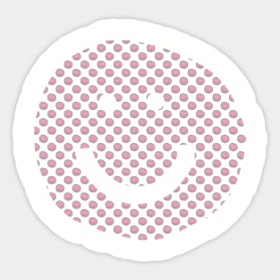 Smiley Face Pattern Prism Pink Sticker